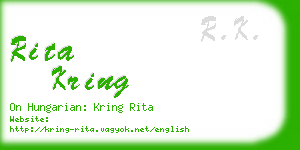 rita kring business card